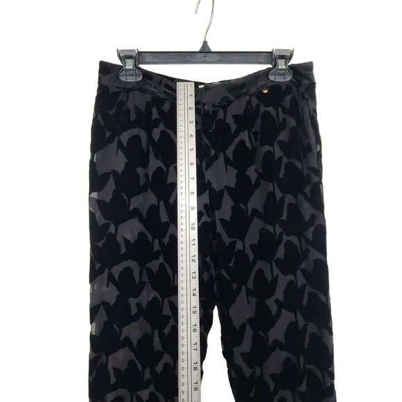Anthropologie Harlyn Velvet Burnout Slim Leg Pants Size 2 - Picture 6 of 12